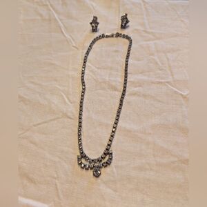 2/20$ Avon Silver Necklace with Crystal Details